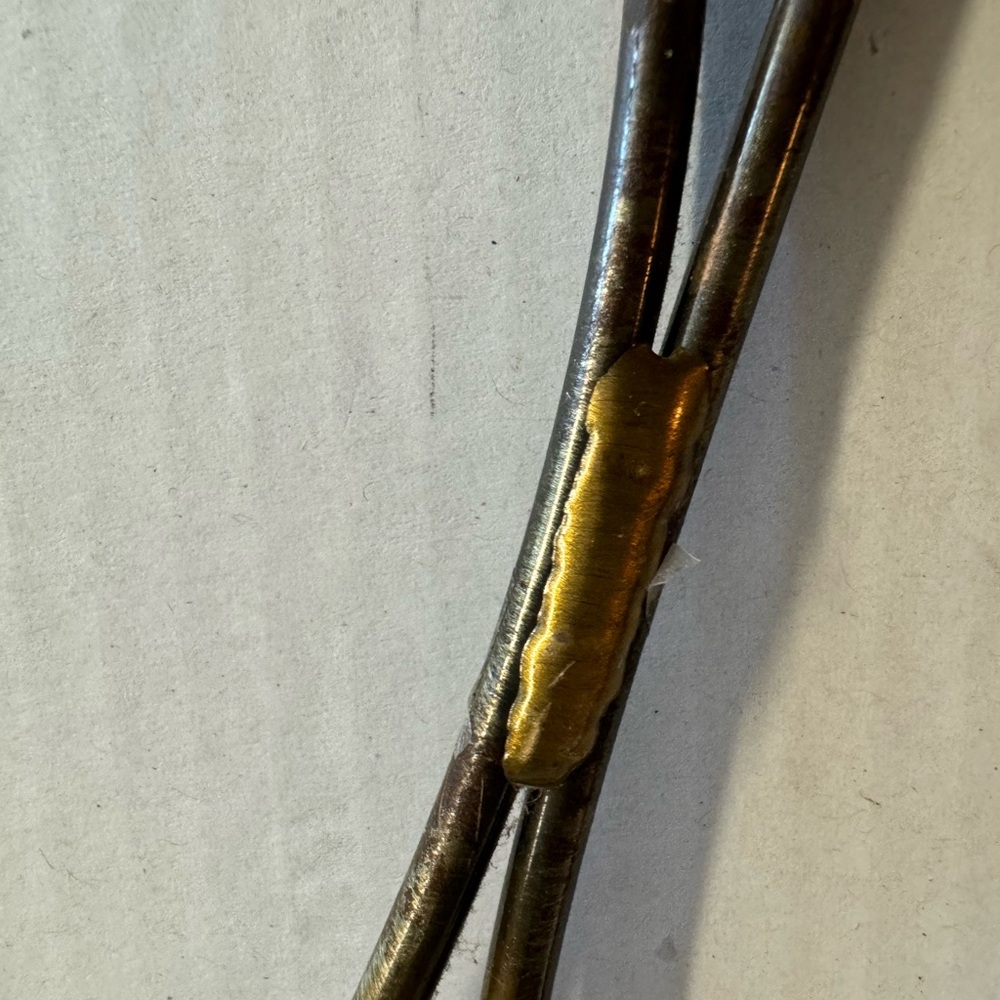 Vtg. 2 Forged copper and brass callalily sculpture wall hanging - Picture 7 of 14